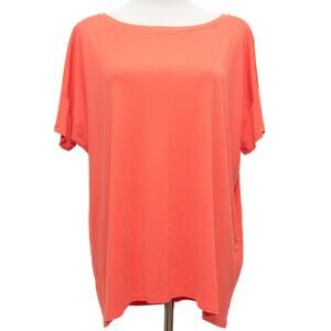 Eileen Fisher Bateau Neck Short Sleeve Tencel® Lyocell T-Shirt Size Medium